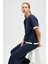 Rumi Kadın Beli Kemerli Triko Pantolon - Navy 2