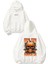 Pumpkin Tasarım Baskılı Oversize Beyaz Kapüşonlu Sweatshirt 1