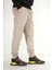 Erkek Taş Rengi Kargo Cepli Jogger Pantolon Rahat Kesim Pamuklu Lastikli Paça 5