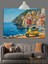 Scooter Tekne Akdeniz Kasabası Dekoratif Kanvas - Mdf Ahşap Tablo 2