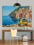 Scooter Tekne Akdeniz Kasabası Dekoratif Kanvas - Mdf Ahşap Tablo 3