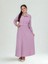 Aluna Ikili Bürümcük Pamuk Tam Boy Elbise Pembe 2