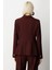 Kadın Omzu Vatkalı Düğme Aksesuarlı Ceket 5017 Bordo 3