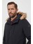 Paveric Fur Parka Opsiyonel Kürklü Kapüşonlu Regular Fit Uzun Erkek Mont Siyah 1