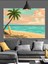 Palmiye Ağacı Plaj Manzarası Dekoratif Kanvas - Mdf Ahşap Tablo 3
