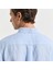 Erkek Mavi Regular Fit Düğmeli Yaka Keten Gömlek 6
