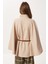 Kemerli Düğmeli Buklet Panço LMW0030 Bej 5