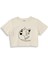 Wine Lover Cat Crop Tişört - Ekru 1