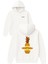 Atom Ananas Tasarım Baskılı Oversize Beyaz Kapüşonlu Sweatshirt 1