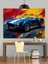 Parlak Mavi Spor Araba Dekoratif Kanvas - Mdf Ahşap Tablo 1