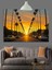 Sarı Işıklı Köprü Manzarası Dekoratif Kanvas - Mdf Ahşap Tablo 5
