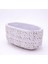 Botanik Gül Desenli Oval Aranjman Beton Kaktüs Çiçek Saksısı Beyaz Renk 16 x 8 x 8 cm 2
