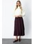 Kadın Kırışık Görünümlü Midi Etek 64209 Bordo 1
