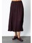 Kadın Kırışık Görünümlü Midi Etek 64209 Bordo 2