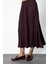 Kadın Kırışık Görünümlü Midi Etek 64209 Bordo 3