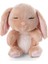 48708 Soft Toy Sleeping Pets Bunny Caramel In Peach Basket 12CM 5