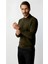 Haki Standart Fit Dar Kalıp Polo Yaka Düz Uzun Kollu Rayon Triko 3