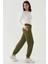 Kadın Esnek Bel Modal Touch Jogger Pantolon Haki Yeşil 6