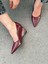 Mariel Dolgu Topuklu Stiletto Bordo Mat Deri 2