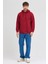 Erkek Bordo Standart Fit Normal Kesim Içi Polarlı 3 Iplik Kapüşonlu Pamuklu Sweatshirt 4