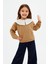 Kız Çocuk Brode Yaka %100 Pamuk Sweatshirt - Süs Brode Yakalı Çocuk Sweat 1