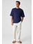 Dazmann Erkek Oversize Fit Bisiklet Yaka Kısa Kollu %100 Organik Pamuk Lacivert T-Shirt 2