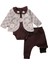 Mini Pakel 3-9 Aylık Kız Papatyalı Ceketli Üçlü TAKIM-1392300 - Kahverengi 1