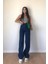 Aide All Star Lacivert Yüksek Bel Bol Paça Denim Kot Pant. Salaş Wide Leg Jean 2