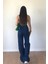 Aide All Star Lacivert Yüksek Bel Bol Paça Denim Kot Pant. Salaş Wide Leg Jean 4