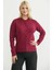 Düğmeli Sıfır Yaka Triko Hırka - Bordo 1