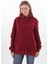 Unisex Nakışlı Bordo Renk Kapüşonlu Sweatshirt Kanguru Cep Detaylı Hem Erkek Hem De Kadın Için Dizayn Edilmiştir 2