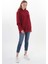 Unisex Nakışlı Bordo Renk Kapüşonlu Sweatshirt Kanguru Cep Detaylı Hem Erkek Hem De Kadın Için Dizayn Edilmiştir 4