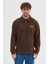 Erkek Tüylenme Yapmayan Soğuk Geçirmez Sweatshirt Kahverengi 2