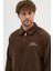 Erkek Tüylenme Yapmayan Soğuk Geçirmez Sweatshirt Kahverengi 4