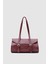 Laretta Vintage Baget Çanta Bordo Mat Deri 2