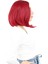 Fiber Sentetik Peruk Perçemsiz Kısa Düz - Kızıl 2