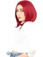 Fiber Sentetik Peruk Perçemsiz Kısa Düz - Kızıl 3