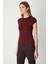 Kadın Sıfır Yaka Ay Kol Basic Bluz 61302 Bordo 2