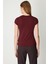 Kadın Sıfır Yaka Ay Kol Basic Bluz 61302 Bordo 4