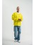 Geniş V Yaka Kol Ribana Detaylı Sweatshirt - Sarı 1
