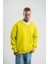 Geniş V Yaka Kol Ribana Detaylı Sweatshirt - Sarı 4