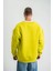 Geniş V Yaka Kol Ribana Detaylı Sweatshirt - Sarı 5