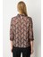 Kadın Göğsü Pencere Detaylı Desenli Bluz 3053 Kahverengi 4