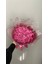 20'li Koyu Pembe Cipsolu Solmayan Saten Gül Buketi, Sevgiliye, Anneye Hediye 3