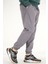 Erkek Füme Jogger Pantolon Rahat Kesim Pamuklu Lastikli Paça Ipli 7