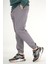 Erkek Füme Jogger Pantolon Rahat Kesim Pamuklu Lastikli Paça Ipli 8