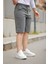 Erkek Beli Bağcıklı ve Düğmeli Bezayağı Kumaş Şort 2