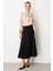 Parça Detaylı Kloş Etek-Siyah 1
