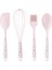 006-01-KALP Desenli Silikon Pembe 4lü Büyük Hazırlık Seti 1