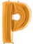 P Harf Altın Folyo Balon 102CM 1